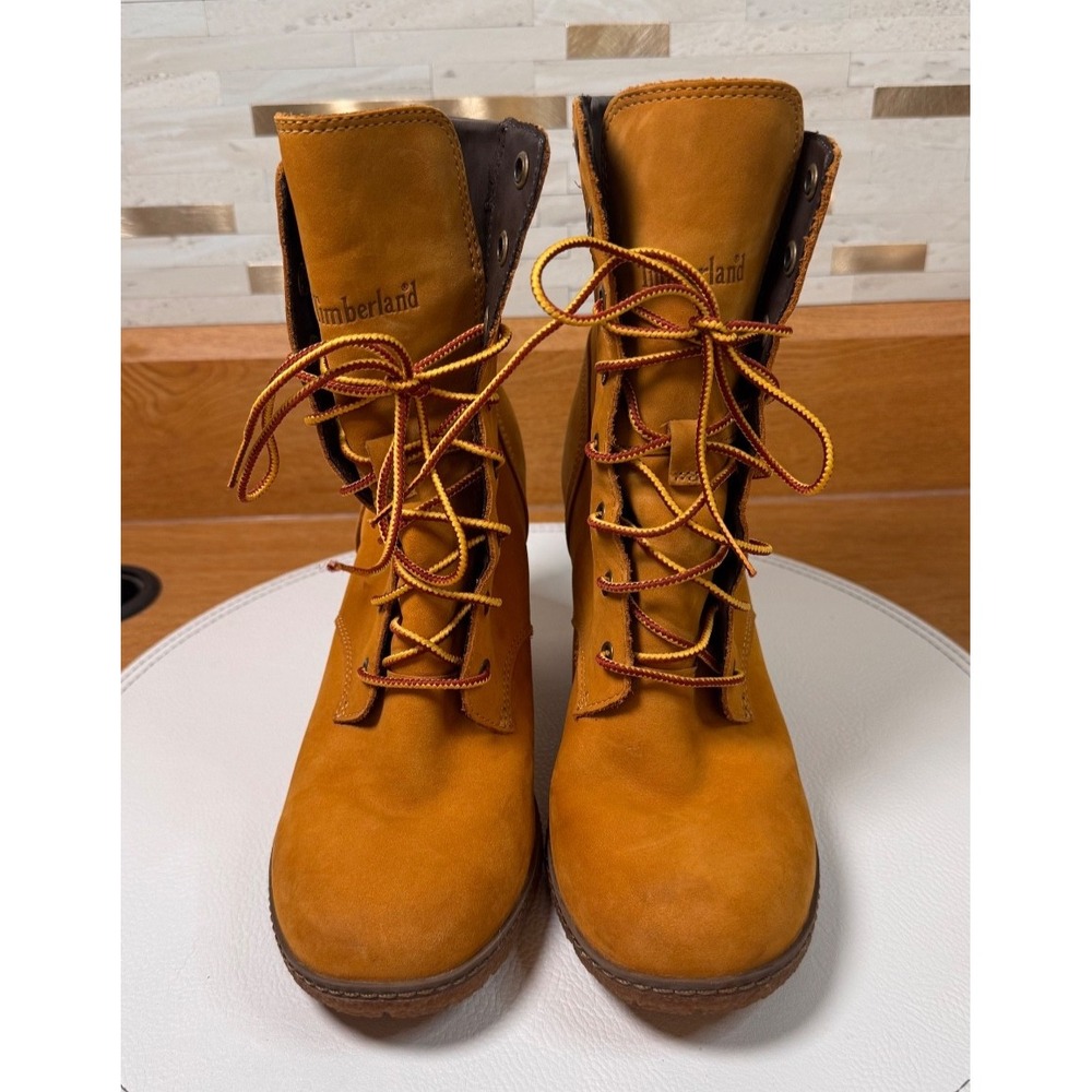 Women's Timberland GLANCY 6" Boots, Wheat Nubuck TB08715A Size 7.5 - Picture 5 of 7